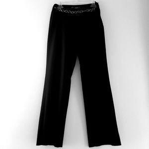 Black flare wide leg stretchy pants, size 4